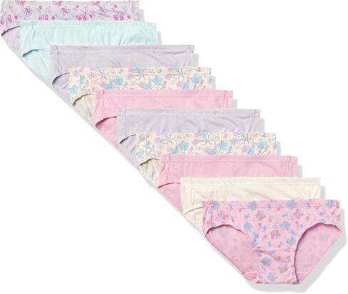 Hanes baby girls Toddler 10-pack Pure Comfort Underwear, Available in Brief and Hipster Panties, Hipster Assorted - 10 Pack, 2 3 US in Saudi Arabia