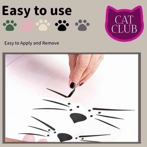 Cat Face Whiskers Stickers, Animal Face Jewels, Costume Accessories Face Gems Jewels,One Sheet Two Sets, Easy to Apply and Remove (Black) in Saudi Arabia