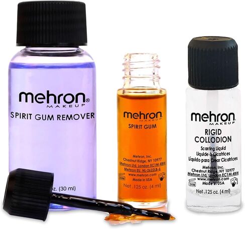 Mehron Rigid Collodion 0.125 oz & Spirit Gum Adhesive with Remover Kit | SFX Scar & Professional Face, Skin & Body Makeup in Saudi Arabia