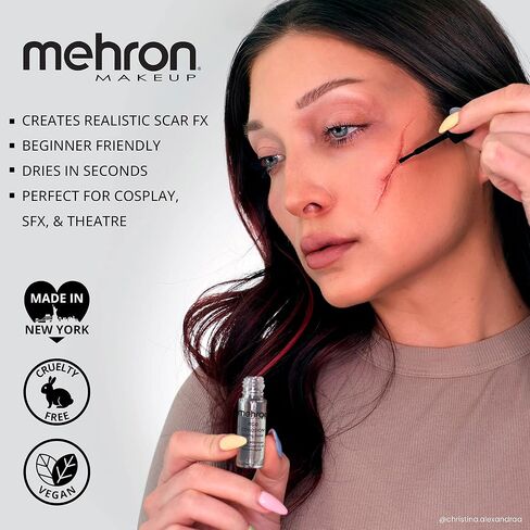 Mehron Rigid Collodion 0.125 oz & Spirit Gum Adhesive with Remover Kit | SFX Scar & Professional Face, Skin & Body Makeup in Saudi Arabia