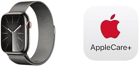 Apple Watch Series 9 [GPS + Cellular 45mm] ساعة ذكية مع علبة من الفولاذ المقاوم للصدأ الجرافيت مع حلقة Milanese الجرافيت. تعقب اللياقة البدنية ، تطبيقات ECG ، شاشة شبكية شبكية مع AppleCare+ (عامين) دائمًا in Saudi Arabia