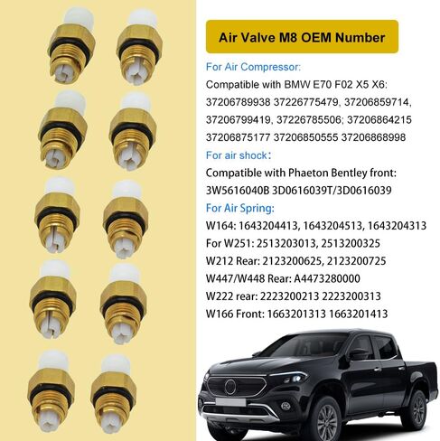 Air Valve Risidual Pressure Valve with M8 Air Fitting Connector For Mercedes-Benz S-Class W220 S320 S350 S430 S500 Air Suspension Shock Strut 2203202338 2203205013 in Kuwait