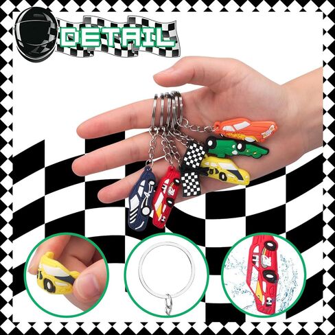 30pcs Race Car Keychain Bulk Keychains for Teens Race Car Themed Birthday Party Supplies Goodie Bag Fillers in Kuwait