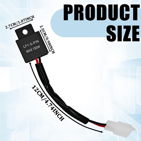 LED Flasher Relay, 12V 2Pin Motorcycle Electronic Flasher Relay for LED Turn Signal, Blinker Relays for Fixing Hyper Flashing Compatible with Honda Scooter Moped ATV Dirt Bike in Saudi Arabia