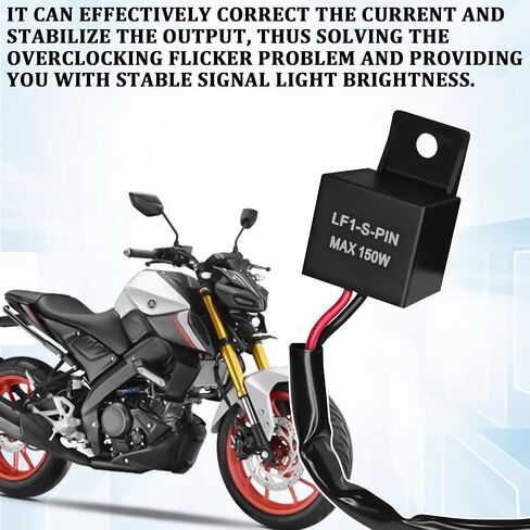 LED Flasher Relay, 12V 2Pin Motorcycle Electronic Flasher Relay for LED Turn Signal, Blinker Relays for Fixing Hyper Flashing Compatible with Honda Scooter Moped ATV Dirt Bike in Saudi Arabia