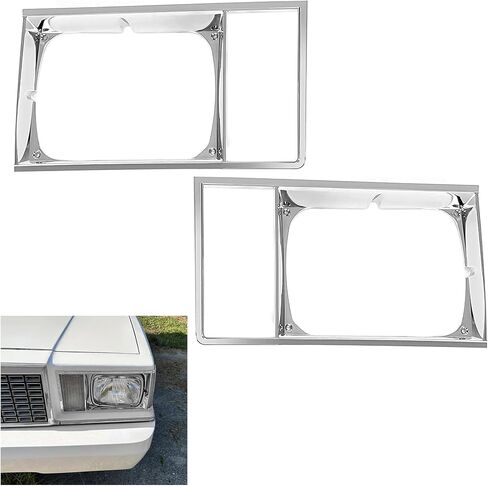 HECASA Pair Headlight Bezels Compatible with 1978-1979 Chevy Chevrolet Malibu El Camino GMC Caballero Front Headlamp Trim Chrome Replacement for GM463532 GM463531 Left & Right in Saudi Arabia