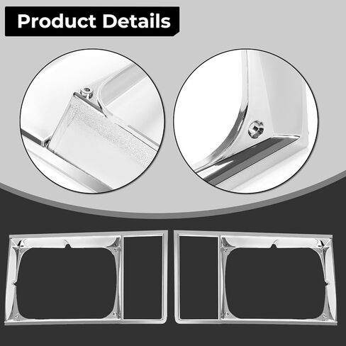 HECASA Pair Headlight Bezels Compatible with 1978-1979 Chevy Chevrolet Malibu El Camino GMC Caballero Front Headlamp Trim Chrome Replacement for GM463532 GM463531 Left & Right in Saudi Arabia