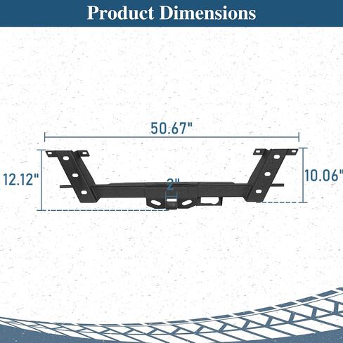 Hooke Road F150 Class 3 Trailer Hitch, 2-Inch Tow Receiver, Square Tube Frame for 2015-2025 Ford F-150, Heavy Duty Steel Rear Towing Hitch Bar in Saudi Arabia