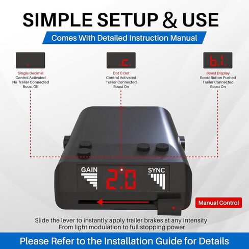 8508211 New Upgrade Proportional Brake Controller for 1-4 Axle Trailers (2/4/6/8 Brakes) - Replaces 8508220 Brake-EVN, Upgraded of 8507111 Time Delay IV-Fits Ford/GM/Chevy/Dodge/RAM/Toyota/Jeep in Saudi Arabia
