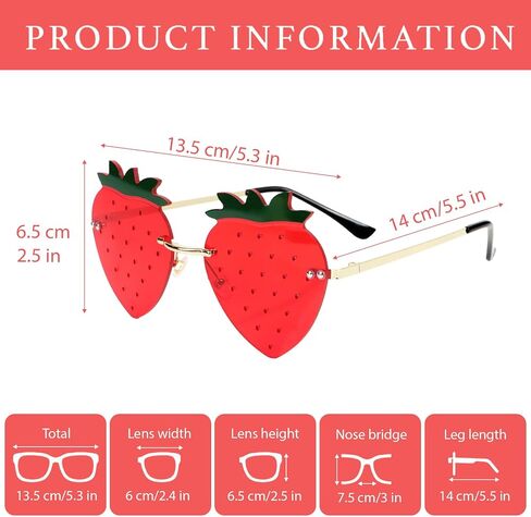 نظارة شمسية DDLP Strawberry للنساء فتيات الفراولة هدايا الهالوين in Saudi Arabia