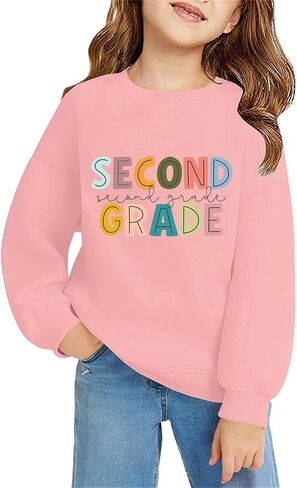 Boy's Sweatshirt Kids Letter Print Crewneck Athletic Cotton Long Sleeve Pullovers Teen Girls Thin Running Workout Tees Shirts in Saudi Arabia