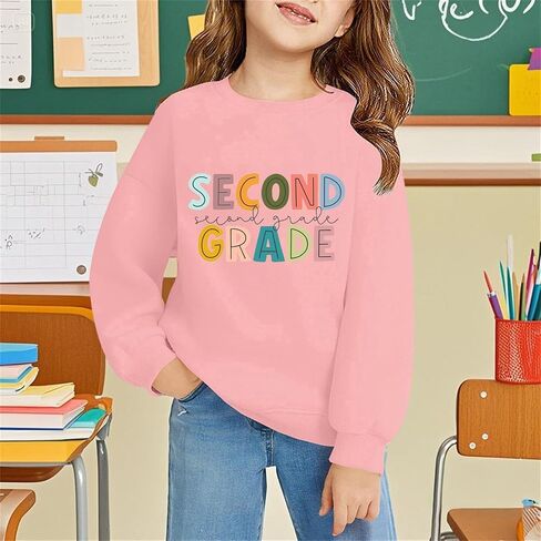Boy's Sweatshirt Kids Letter Print Crewneck Athletic Cotton Long Sleeve Pullovers Teen Girls Thin Running Workout Tees Shirts in Saudi Arabia