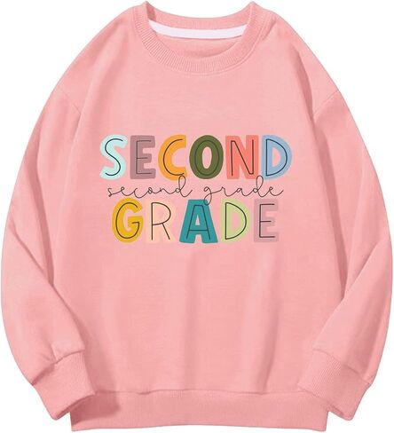 Boy's Sweatshirt Kids Letter Print Crewneck Athletic Cotton Long Sleeve Pullovers Teen Girls Thin Running Workout Tees Shirts in Saudi Arabia