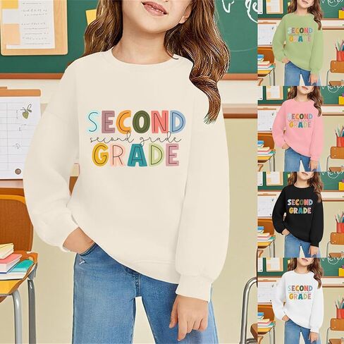 Boy's Sweatshirt Kids Letter Print Crewneck Athletic Cotton Long Sleeve Pullovers Teen Girls Thin Running Workout Tees Shirts in Saudi Arabia