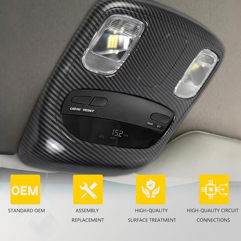 Front LED Overhead Console Assembly Compatible with Dodge Ram 1500 2500 3500 2002-2010 Cab Interior Dome Reading Light Replace 1DK78BD1AA in Saudi Arabia