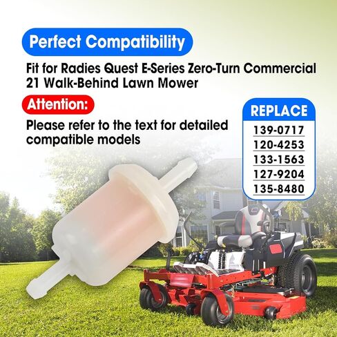 2 PCS مرشح الوقود استبدال 139-0717 120-4253 133-1563 127-9204 135-8480 من أجل Radies Quest e-series Zero Turn Commercial 21 Walk-Behind Mown Mower in Kuwait