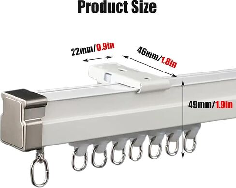 مسار السقف المنحني من ألومنيوم أبيض مرن ، مناسب للتركيب الموسمي ، مناسب لمواصل الغرف (1.2 متر/47.3 بوصة) in Kuwait