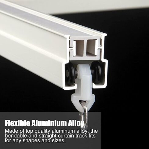 مسار السقف المنحني من ألومنيوم أبيض مرن ، مناسب للتركيب الموسمي ، مناسب لمواصل الغرف (1.2 متر/47.3 بوصة) in Kuwait