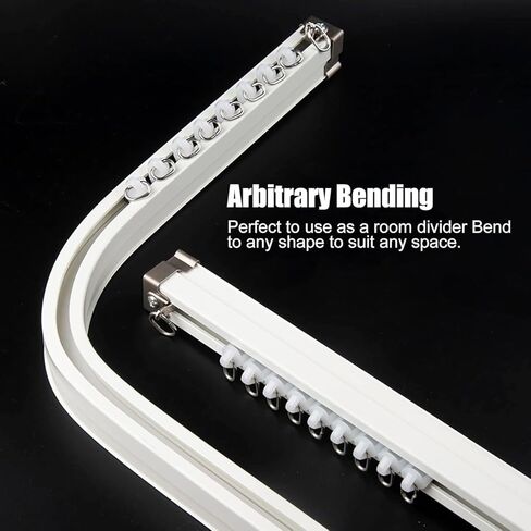 مسار السقف المنحني من ألومنيوم أبيض مرن ، مناسب للتركيب الموسمي ، مناسب لمواصل الغرف (1.2 متر/47.3 بوصة) in Kuwait