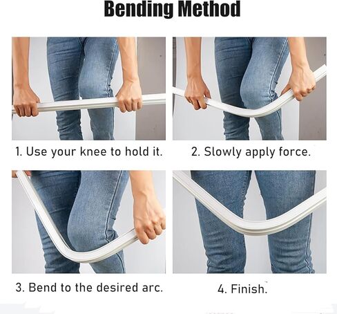 مسار السقف المنحني من ألومنيوم أبيض مرن ، مناسب للتركيب الموسمي ، مناسب لمواصل الغرف (1.2 متر/47.3 بوصة) in Kuwait