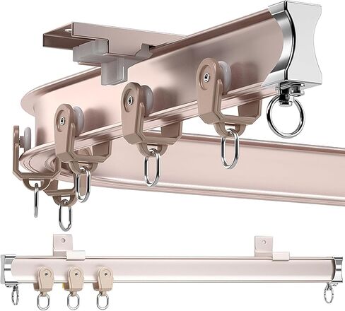 Curved Track Ceiling Installation with Wall Mounted Track and L-Shaped Track with Track Rail Accessories(3.2M/11Ft) in Kuwait