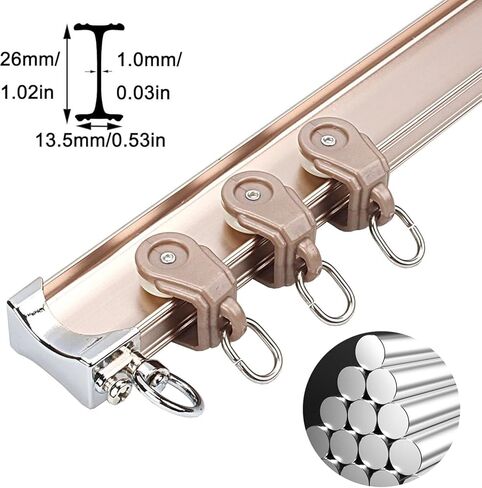 Curved Track Ceiling Installation with Wall Mounted Track and L-Shaped Track with Track Rail Accessories(3.2M/11Ft) in Kuwait
