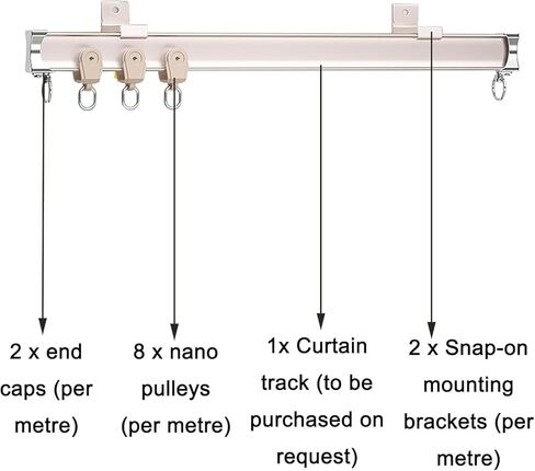 Curved Track Ceiling Installation with Wall Mounted Track and L-Shaped Track with Track Rail Accessories(3.2M/11Ft) in Kuwait