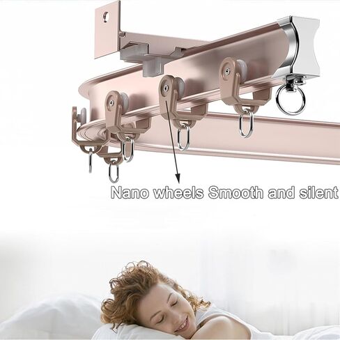 Curved Track Ceiling Installation with Wall Mounted Track and L-Shaped Track with Track Rail Accessories(3.2M/11Ft) in Kuwait