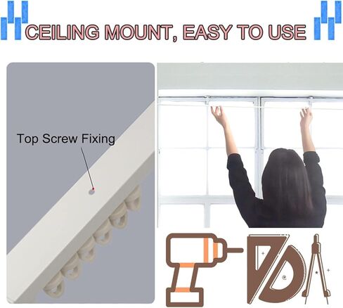 ثقب مسار الألومنيوم ، مناسبة للقضبان المنزلق بعرض 3.3 قدم ، ومناسبة لموقعات الغرف (أبيض) in Kuwait