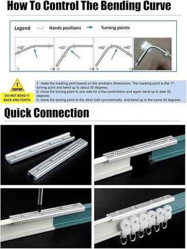 مسار مرن ، مناسب لأقواس قضبان مرنة مرنة السقف/الجدار مع خطافات ، مقسمات الغرفة/مثبتة على السقف (جبل السقف ، 1M) in Kuwait