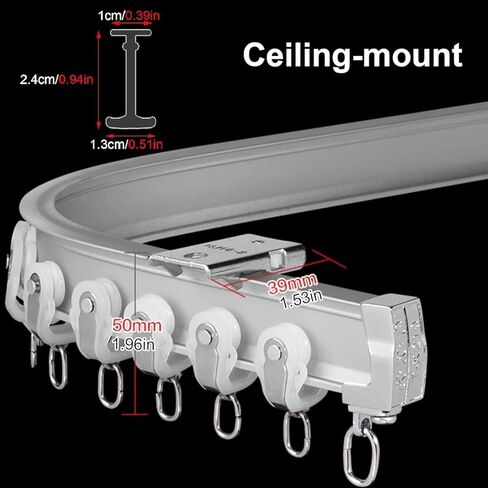 مسار مرن ، مناسب لأقواس قضبان مرنة مرنة السقف/الجدار مع السنانير ، مقسمات الغرفة/مثبتة على السقف (جدار ، 1 م) in Kuwait