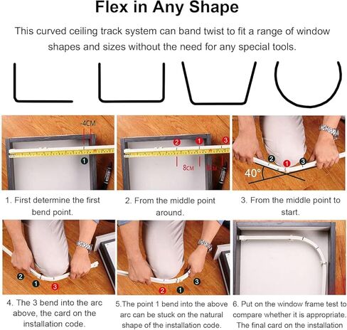 مسار مرن ، مناسب لأقواس قضبان مرنة مرنة السقف/الجدار مع السنانير ، مقسمات الغرفة/مثبتة على السقف (جدار ، 1 م) in Kuwait