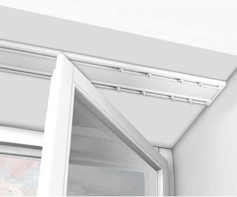 مسار الستار ، سقف رفيع فائق ، دليل مسار مزدوج السكك الحديدية ، مقسم للغرفة للخصوصية ، غرفة المعيشة ، غرفة نوم (أبيض) in Kuwait