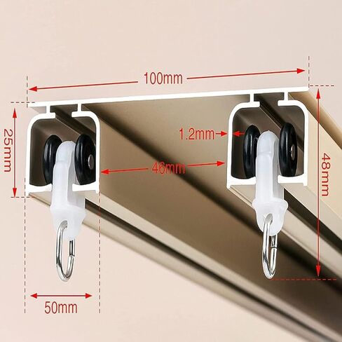 المسار المزدوج المزدوج سعة 3.0 متر مثبتة على السقف الصامت ، مناسب لموائز الغرف in Kuwait