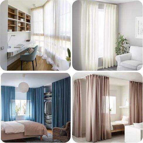 Curved Track Ceiling Installation with Wall Mounted Track and L-Shaped Track with Track Rail Accessories(Champne,1M/3Ft) in Kuwait