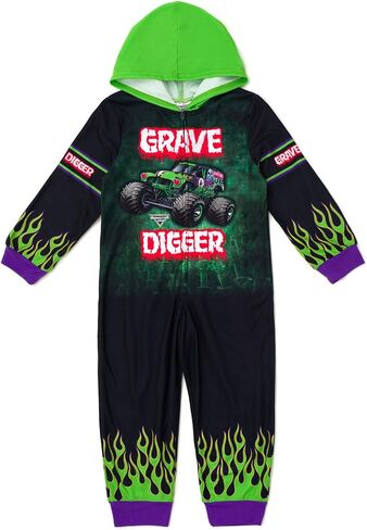 Monster Jam Zip Up Coverall Toddler to Little Kid Grave Digger in Saudi Arabia