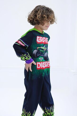 Monster Jam Zip Up Coverall Toddler to Little Kid Grave Digger in Saudi Arabia
