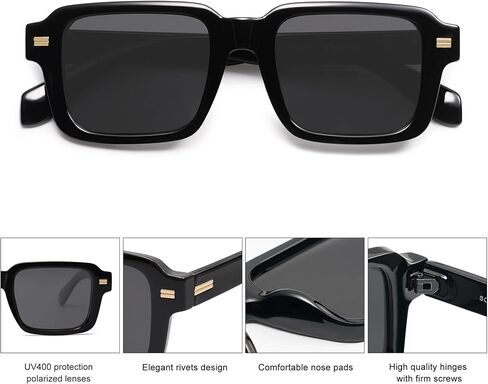 SOJOS Trendy Square Polarized Sunglasses for Women Men, Retro Vintage Womens Mens Rectangle Shades SJ2345 in Saudi Arabia