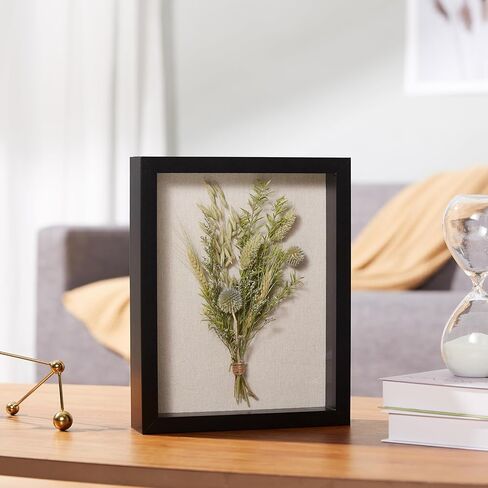 Amazon Basics Shadow Box Wood Rectangular Frame, 8" x 10", Black in Saudi Arabia