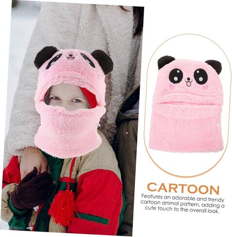 ERINGOGO Hooded Scarf with Animal Ears Warmer for Outdoor Winter Fun Cute Cartoon Design for Ages Windproof and Soft present for Boys in Saudi Arabia