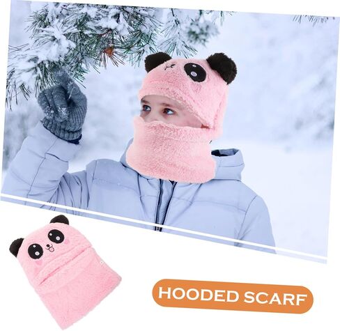 ERINGOGO Hooded Scarf with Animal Ears Warmer for Outdoor Winter Fun Cute Cartoon Design for Ages Windproof and Soft present for Boys in Saudi Arabia