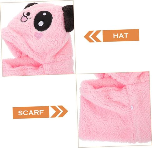 ERINGOGO Hooded Scarf with Animal Ears Warmer for Outdoor Winter Fun Cute Cartoon Design for Ages Windproof and Soft present for Boys in Saudi Arabia