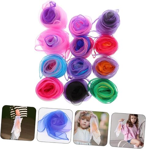 Gatuida 12pcs Rave Scarf Colorful Dance Streamers Boys and Girls Dance Performance Scarves Random Color in Saudi Arabia