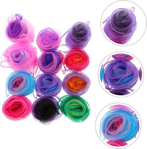 Gatuida 12pcs Rave Scarf Colorful Dance Streamers Boys and Girls Dance Performance Scarves Random Color in Saudi Arabia
