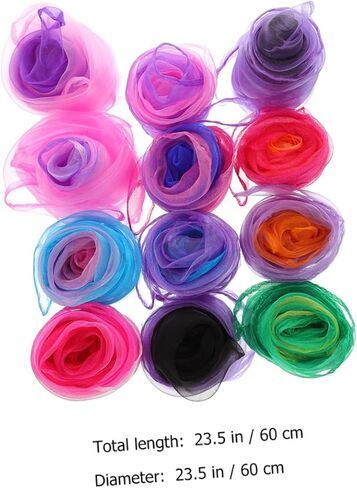 Gatuida 12pcs Rave Scarf Colorful Dance Streamers Boys and Girls Dance Performance Scarves Random Color in Saudi Arabia