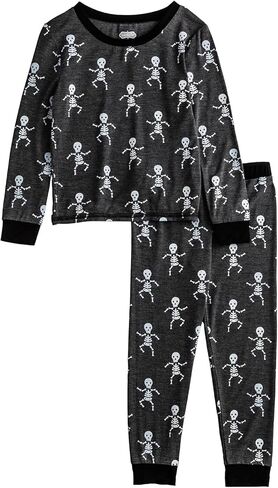 Mud Pie Boy Halloween Skeleton Glow Pjs in Kuwait