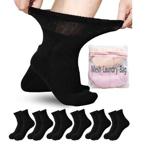 Women 's Diabetic Ankle Socks for Swollen Feet, Edema, Neuropathy, Bariatric Non Binding Super Wide 6 Pairs in Saudi Arabia