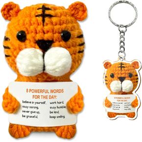 دمى الكروشيه المحبوك المصنوعة يدويًا ، حيوانات كروشيه إيجابية ، وهدايا ملهمة للدعم العاطفي للنساء من الرجال زميلات في العمل ، ورفع ديكور مكتب مضحك للمكتب منزل in Kuwait