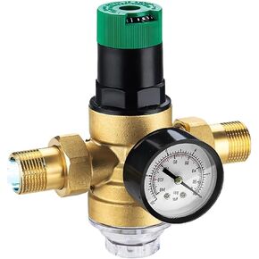 1pcs Pressure Regulator Water 3/4 Inch, Water Pressure Regulator with Water Pressure Gauge and Mesh Filter in Saudi Arabia