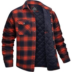 EKLENTSON Men's Flannel Shirt Jacket Quilted Lined Plaid Coats Warm Winter Jacket Thick Button Down Coat with 5 Pockets in Kuwait